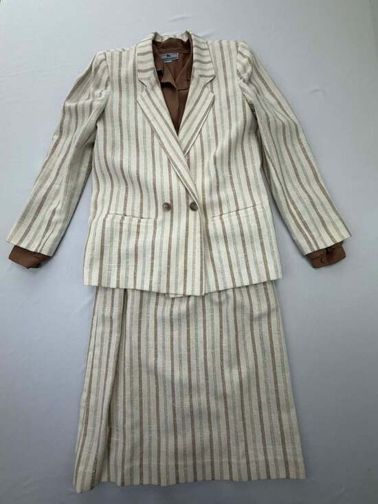 Ashley Brooke Dresses & Skirts - Vintage Ashley Brooke Striped 3-Piece Skirt Suit w/Jonathan Martin Blouse